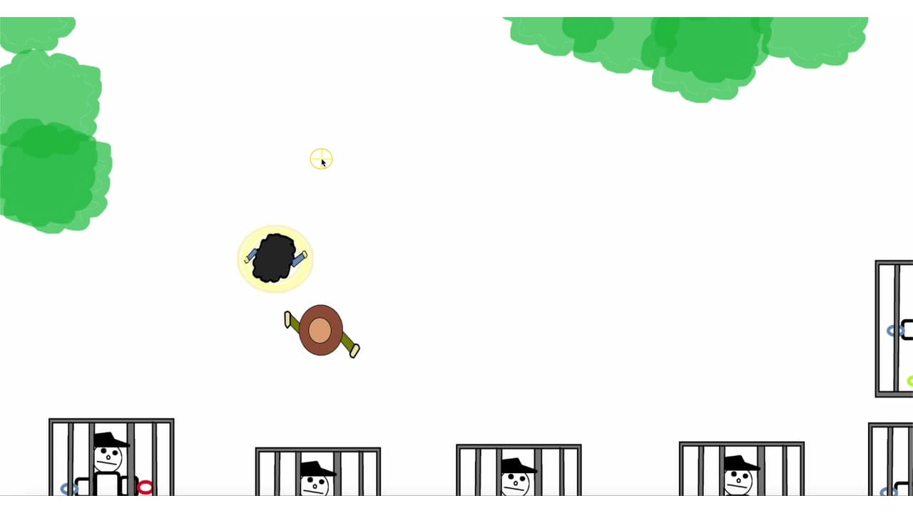 QWERTY Web's heroes in the yard with trapped gardeners